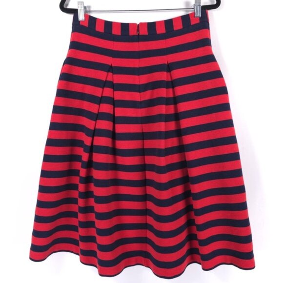 Boden‎ Pleated Striped Skirt A-Line Rib Knit Size 6 - Picture 2 of 10